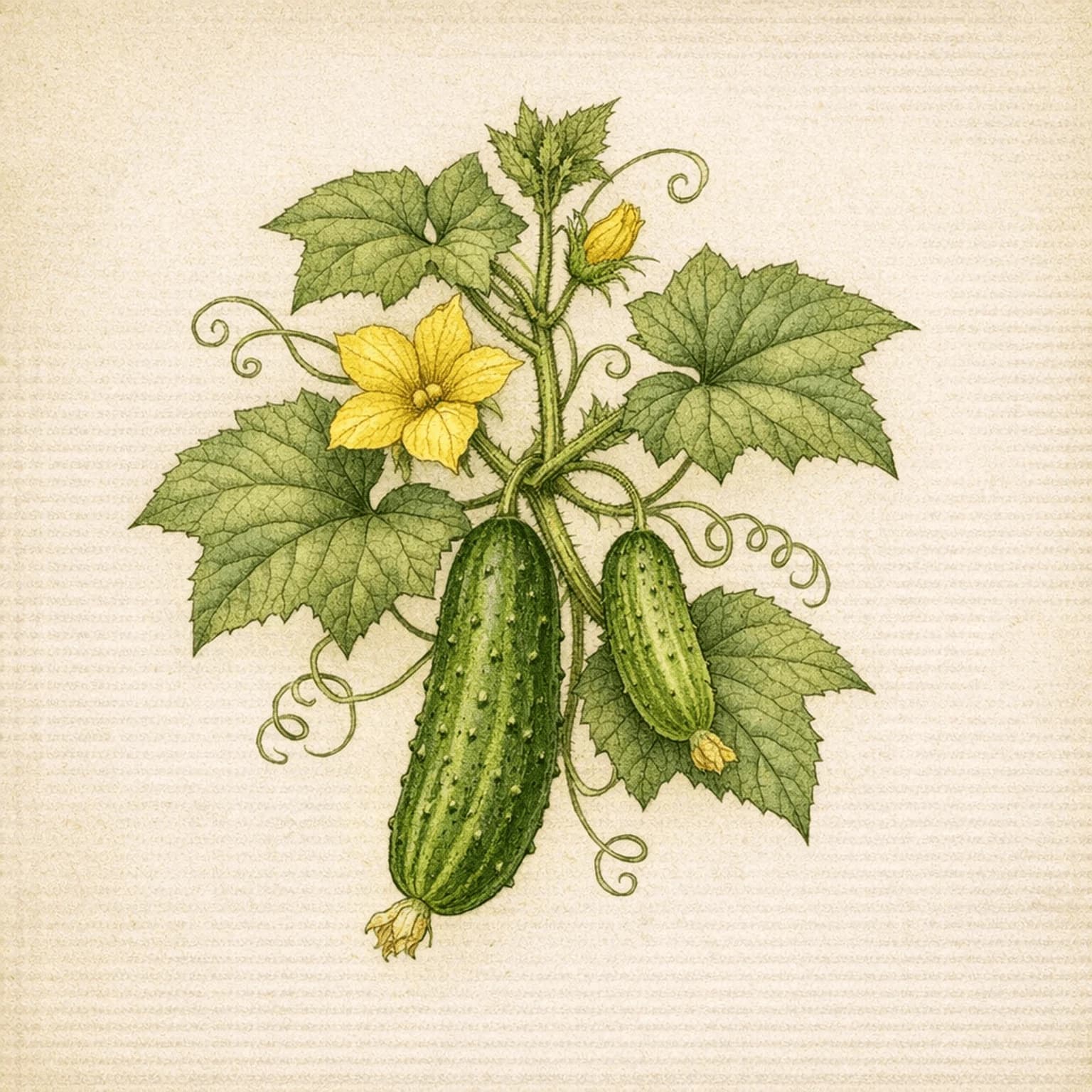 Botanisk plancheillustration af Agurk